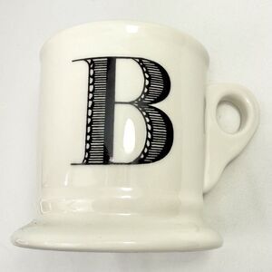 Anthropologie White Monogram Initial Letter B Pedestal Mug